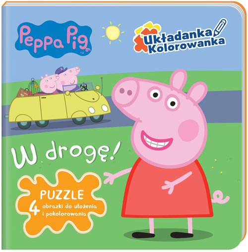 Peppa Pig Układanka - Kolorowanka W drogę.