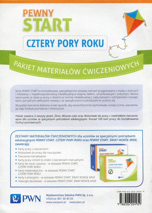 Pewny start. Cztery pory roku. Pakiet materiałów ćwiczeniowych. Klasa 1-3. Materiały pomocnicze - szkoła podstawowa