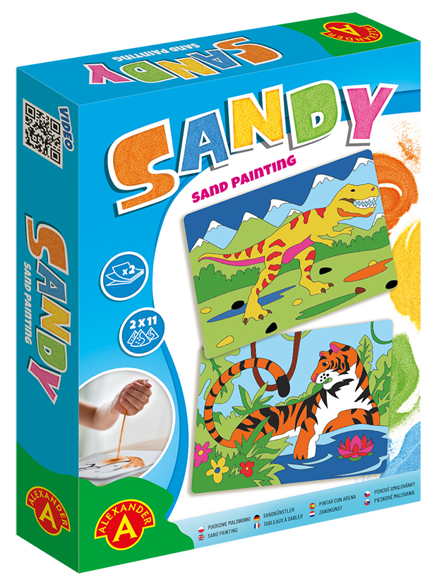 Piaskowe malowanki  tygrys t-rex