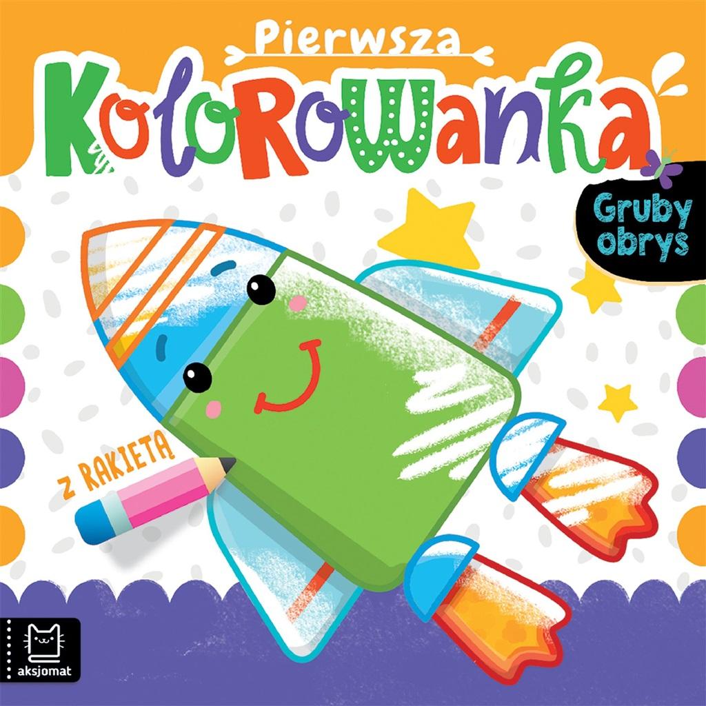 Pierwsza kolorowanka z rakietą Gruby obrys