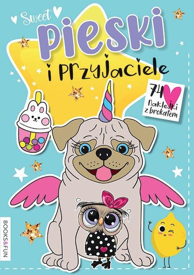 Pieski i przyjaciele z naklejkami z brokatem