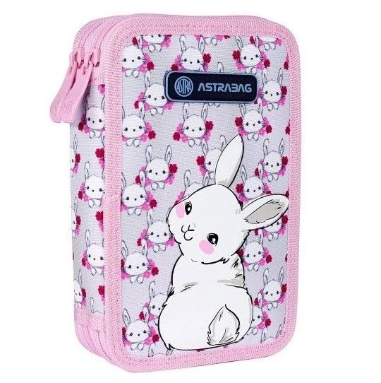 Piórnik 2 komorowy bez wyposażenia 2 klapki AC2 Sweet Bunny
