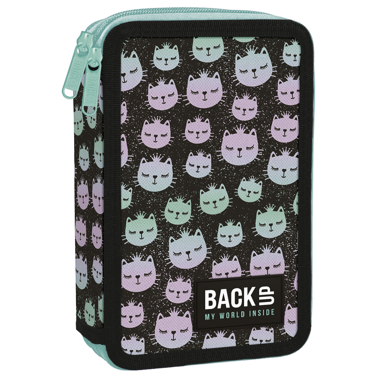 Piórnik 2-komorowy z wyposażeniem BACKUP 5 model DW06 koty