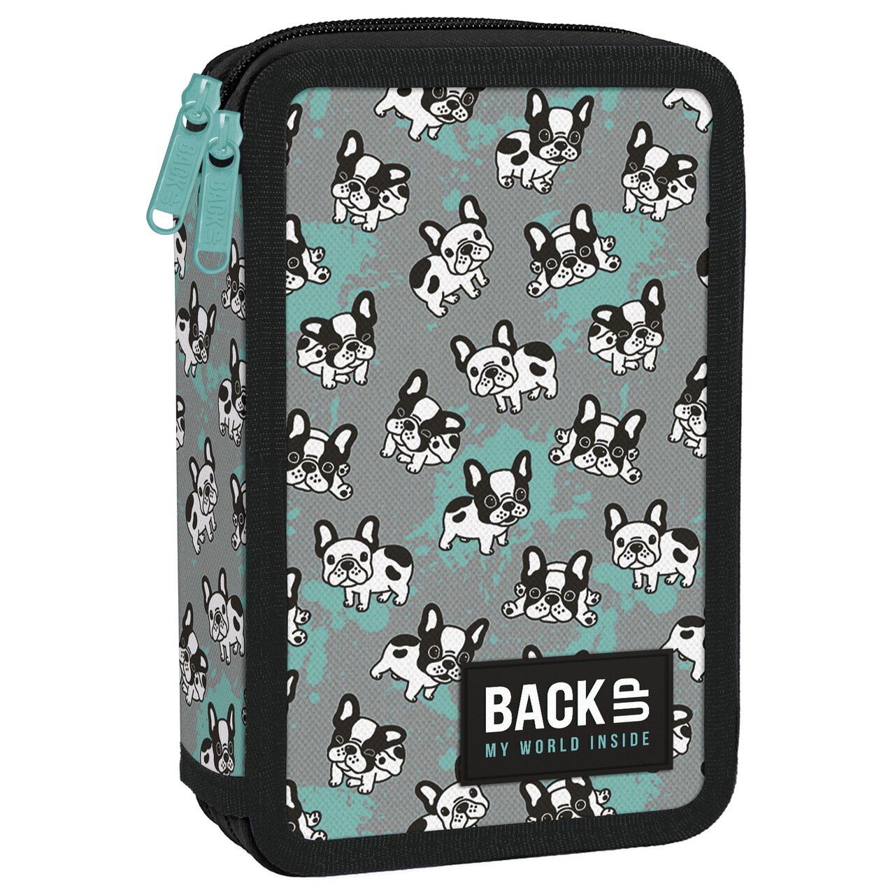 Piórnik 2-komorowy z wyposażeniem BACKUP 5 model DW08 buldożki