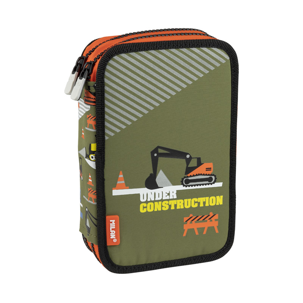 Piórnik 2-poziomowy z wyposażeniem Milan UNDER CONSTRUCTION zielony