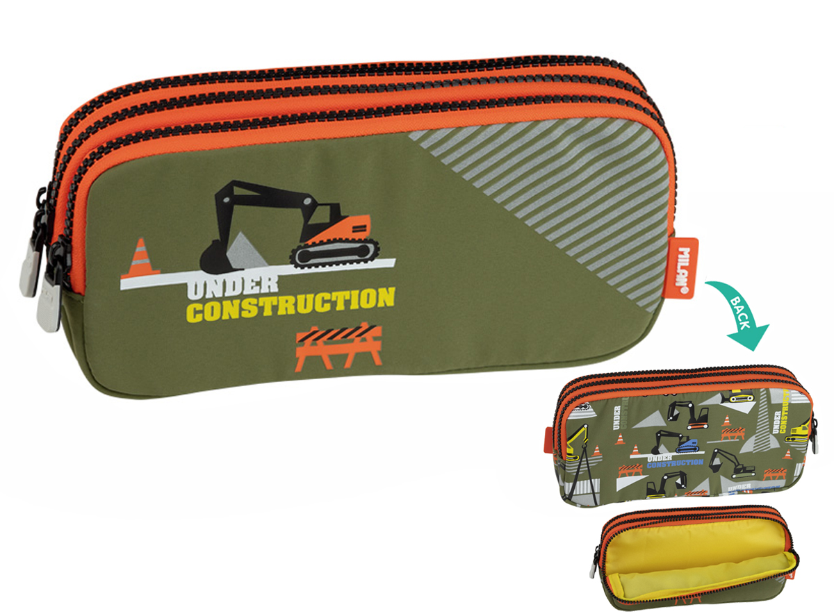 Piórnik 3 komorowy Milan UNDER CONSTRUCTION zielony