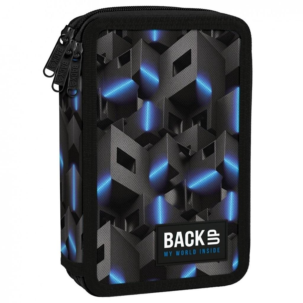 Piórnik 3-komorowy z wyposażeniem Backup Wzory 3D PB6EW44