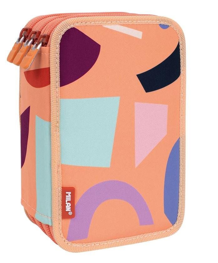 Piórnik 3-komorowy z wyposażeniem FUN ANIMALS pomarańczowy