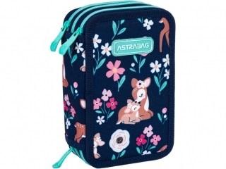 Piórnik 3-komorowy z wyposażeniem Jumbo Astrabag Baby Deer
