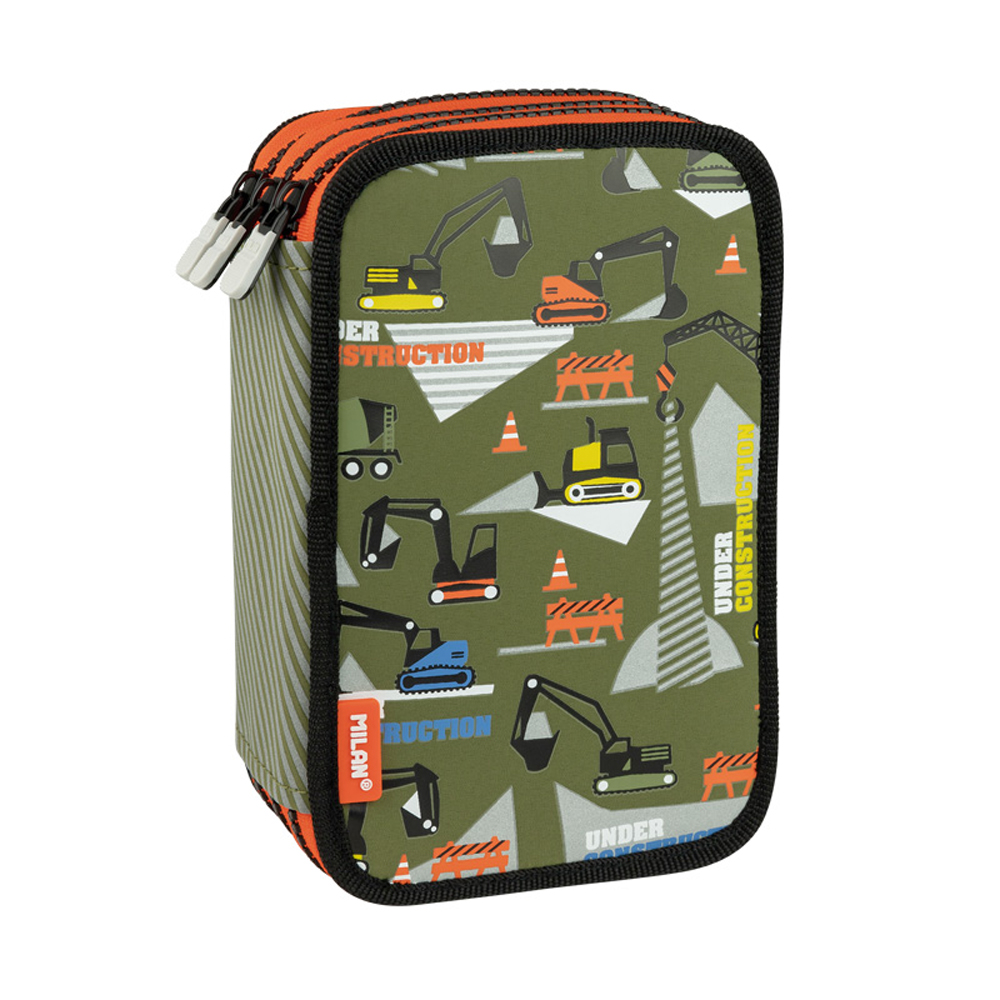 Piórnik 3-poziomowy z wyposażeniem Milan UNDER CONSTRUCTION zielony