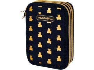 Piórnik Jumbo potrójny z wyposażeniem Astrabag Golden Teddy, AC31