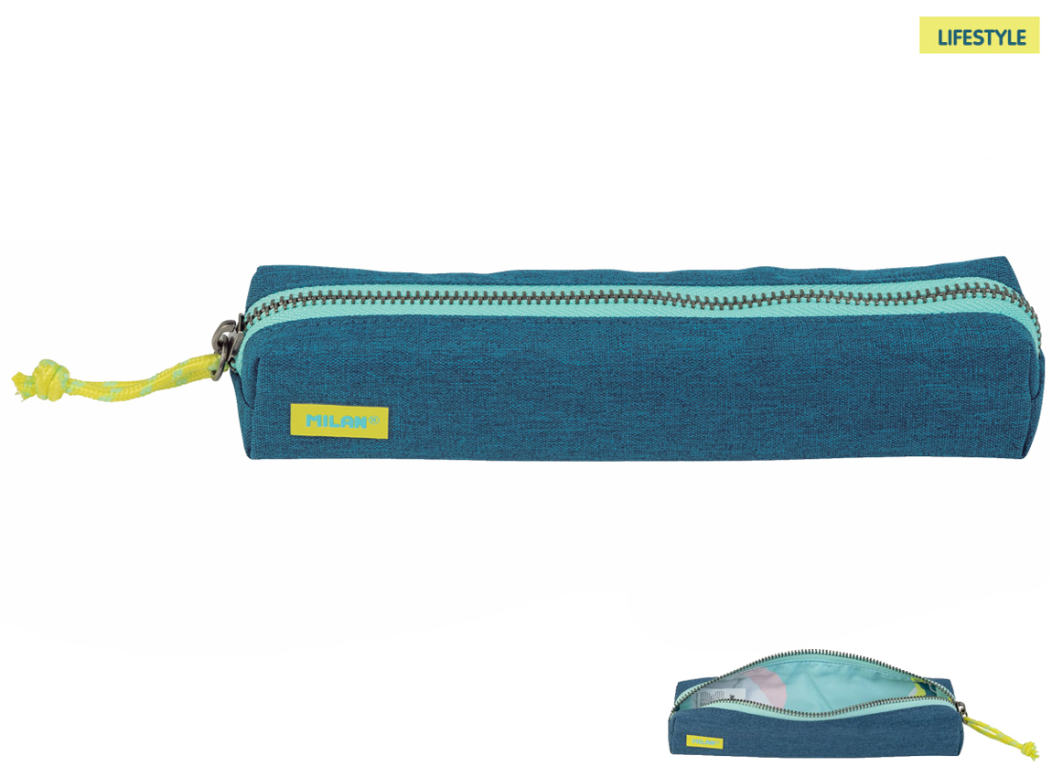 Piórnik Milan mini kwadratowy LIFESTYLE zielono - niebieski