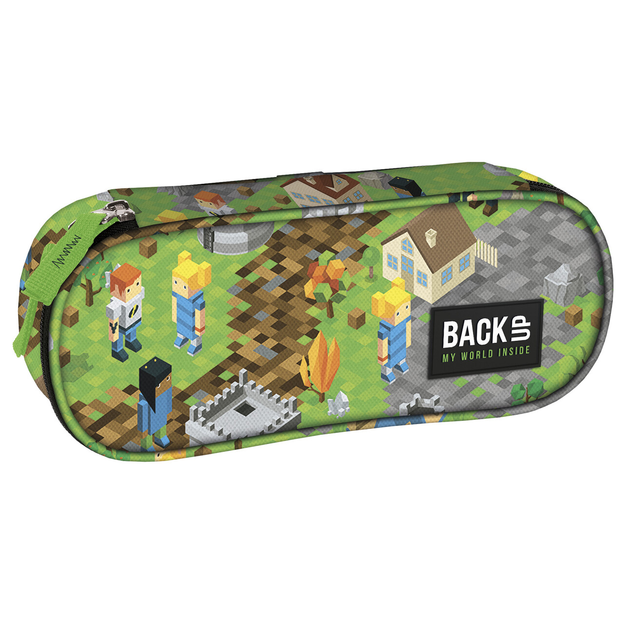 Piórnik owalny BACKUP 5 model A61 pikselowy świat