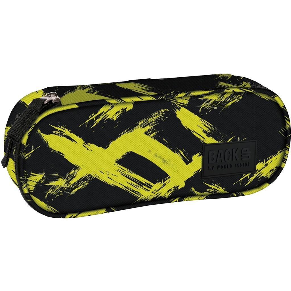 Piórnik owalny Backup limonkowe wzory  PB6A54