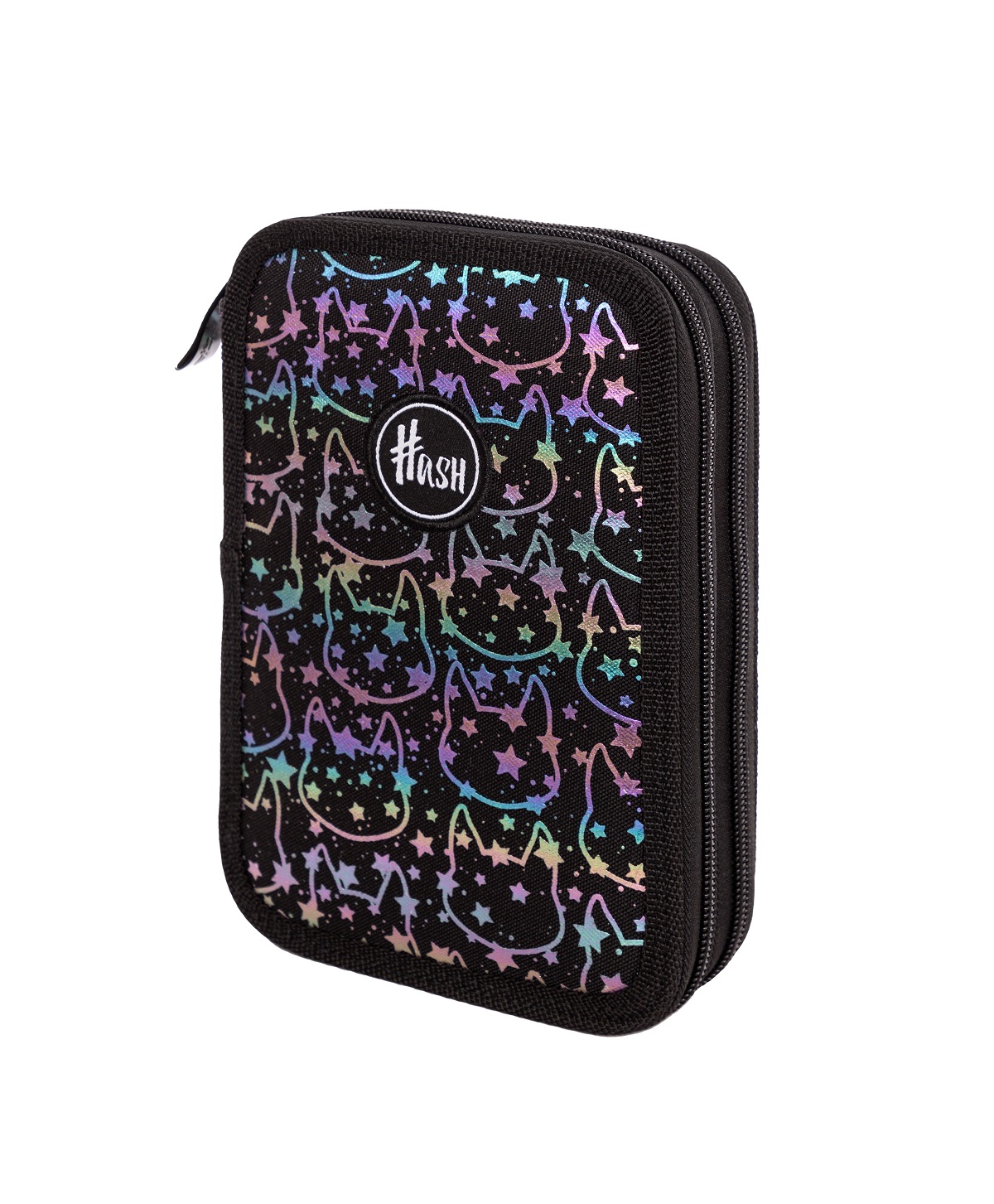 Piórnik podwójny bez wyposażenia Hash holo effect neon kitty