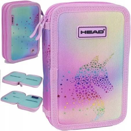 Piórnik podwójny HEAD bez wyposażenia 2 klapki Unicorn ombre