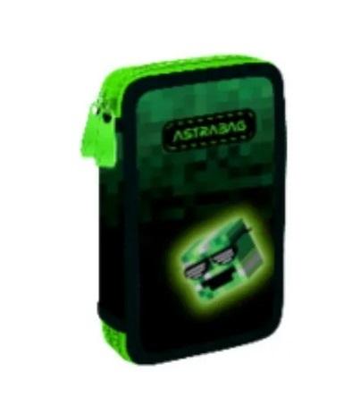 Piórnik podwójny z wyposażeniem ASTRABAG PIXEL HERO, AC21