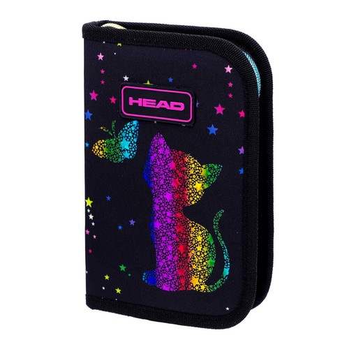 Piórnik pojedynczy dwuklapkowy bez wyposażenia Head Golden Effect Rainbow Kitty