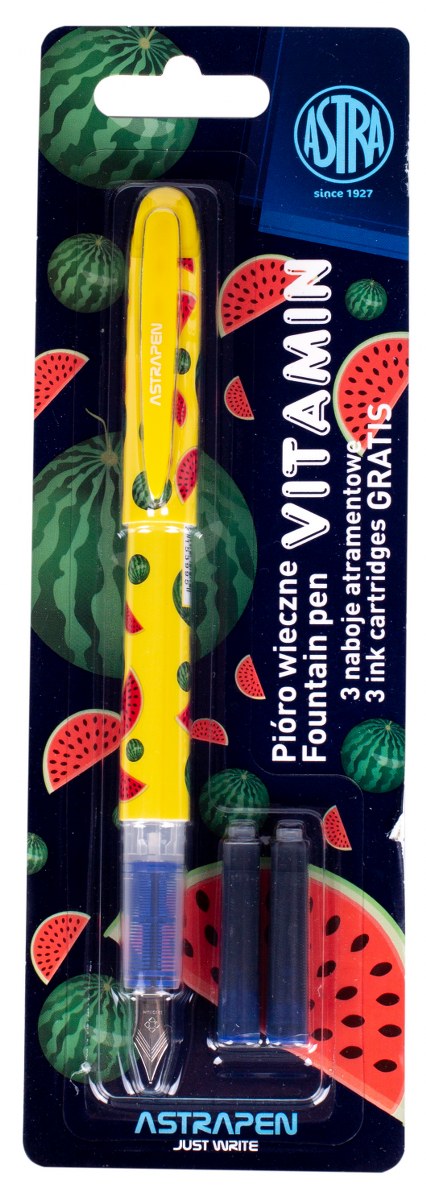 Pióro młodzieżowe Astra Vitamin 1 sztuka + 3 naboje blister