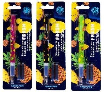 Pióro młodzieżowe Fresh 1 szt + 3 naboje mix