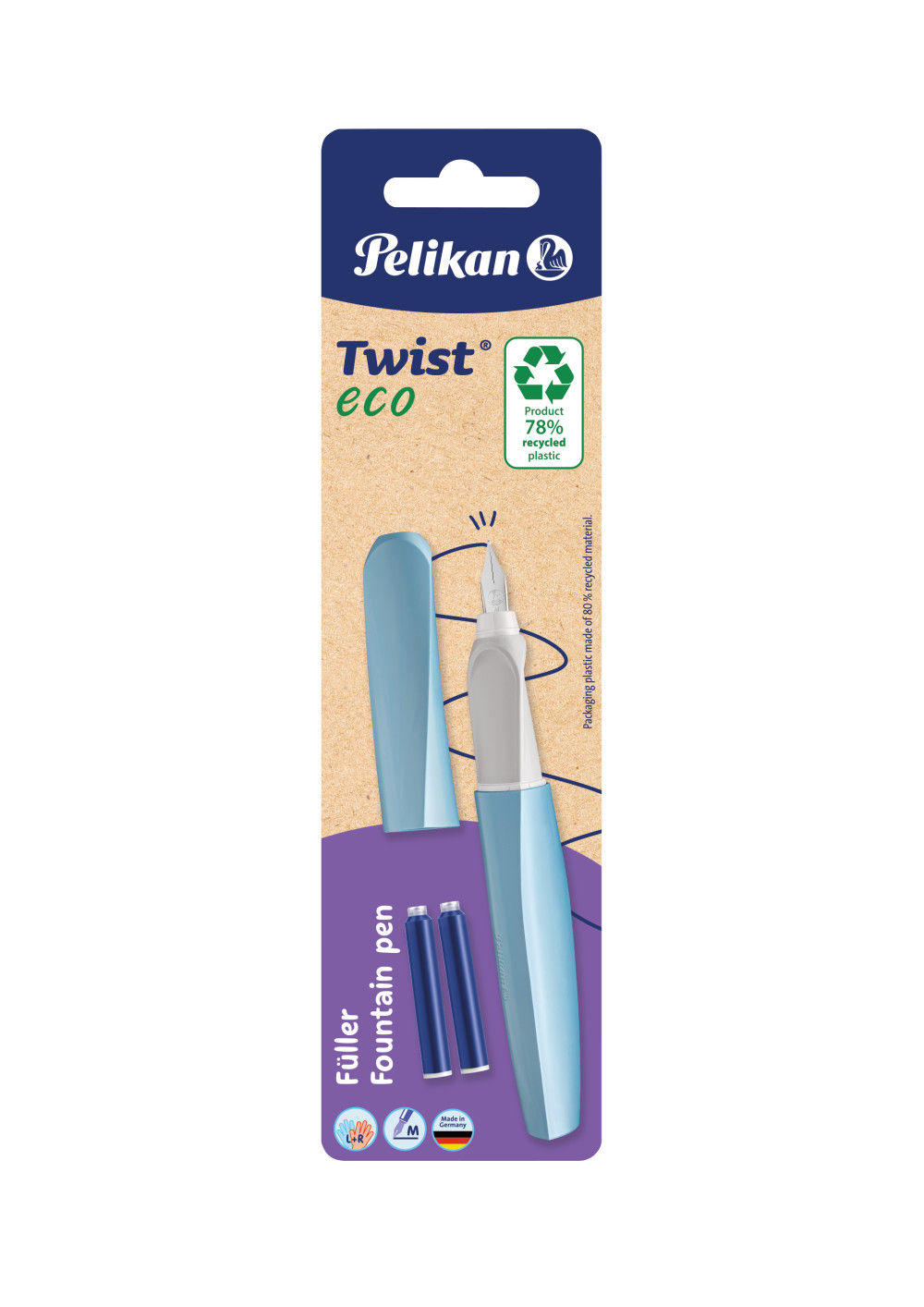 Pióro wieczne Pelikan Twist eco P457 m + 2 naboje Pelikan