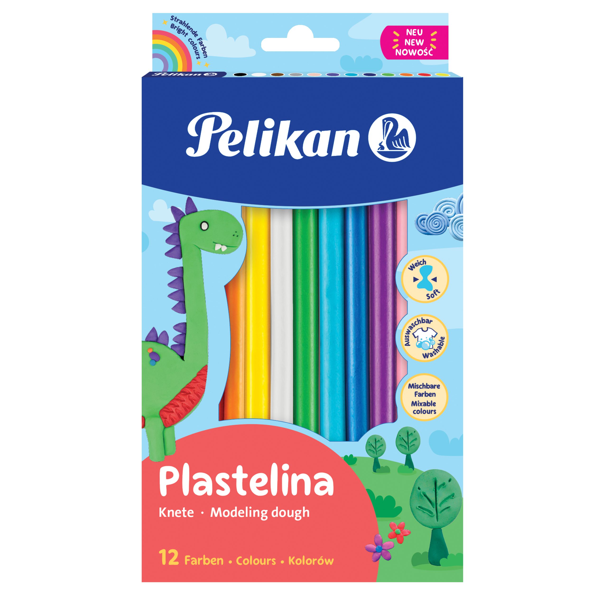 Plastelina Pelikan 200gr 12 kolorów Pelikan