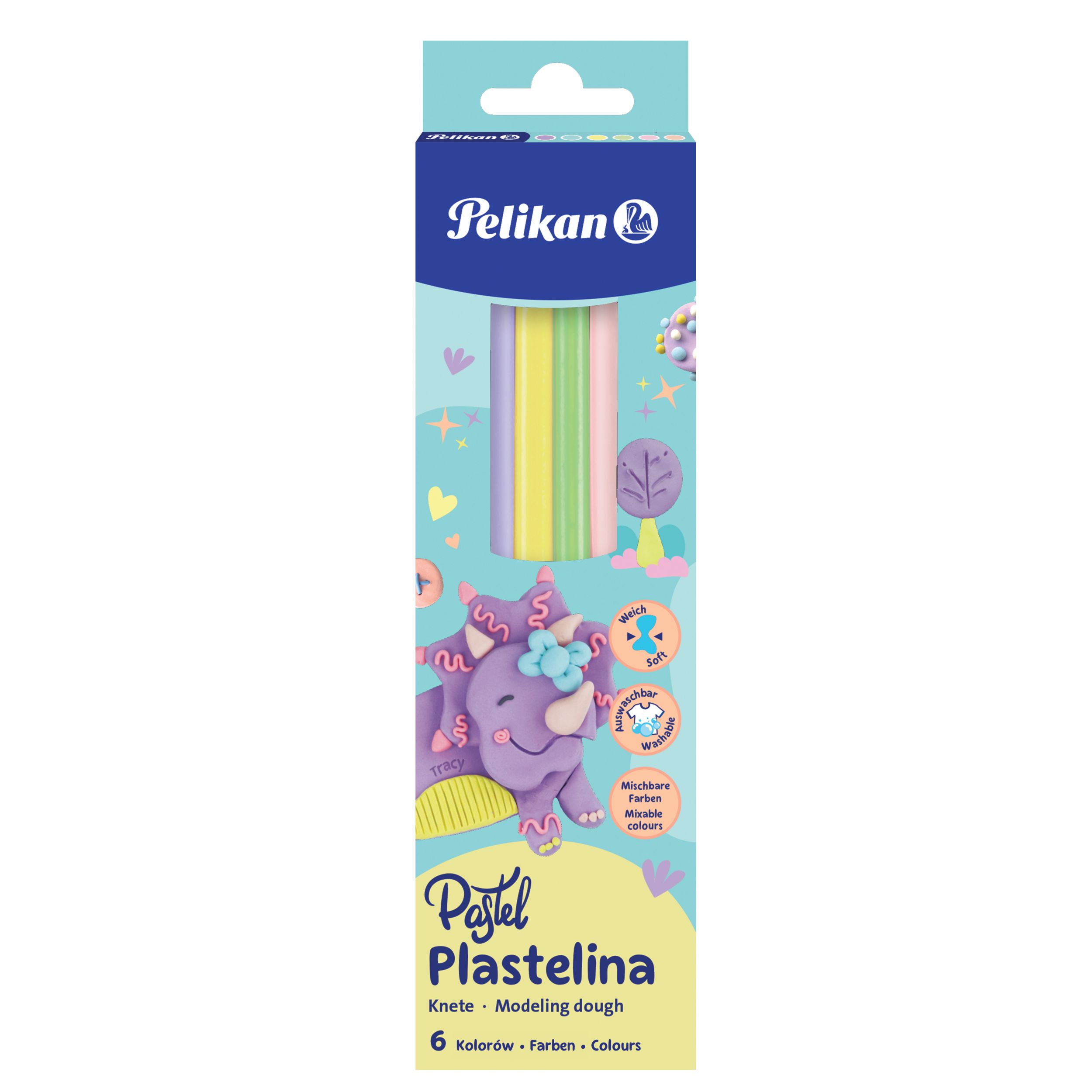 Plastelina Pelikan pastel 100gr 6 kolorów Pelikan