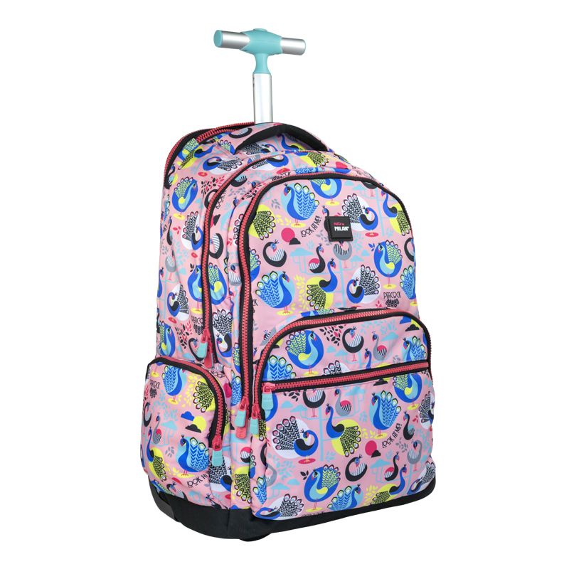 Plecak Milan na kółkach PEACOCK 25l różowy
