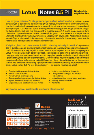 Poczta Lotus Notes 8.5 PL. Niezbednik uzytkownika. eBook