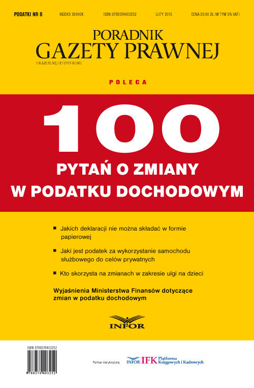 Podatki. Nr 6. 100 pytań o zmiany w podatku dochodowym