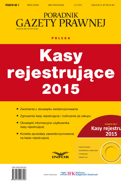 Podatki. Nr 7. Kasy rejestrujące 2015 (+CD)