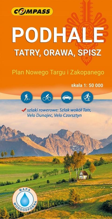 Podhale, Tatry, Orawa, Spisz mapa laminowana 1:50 000