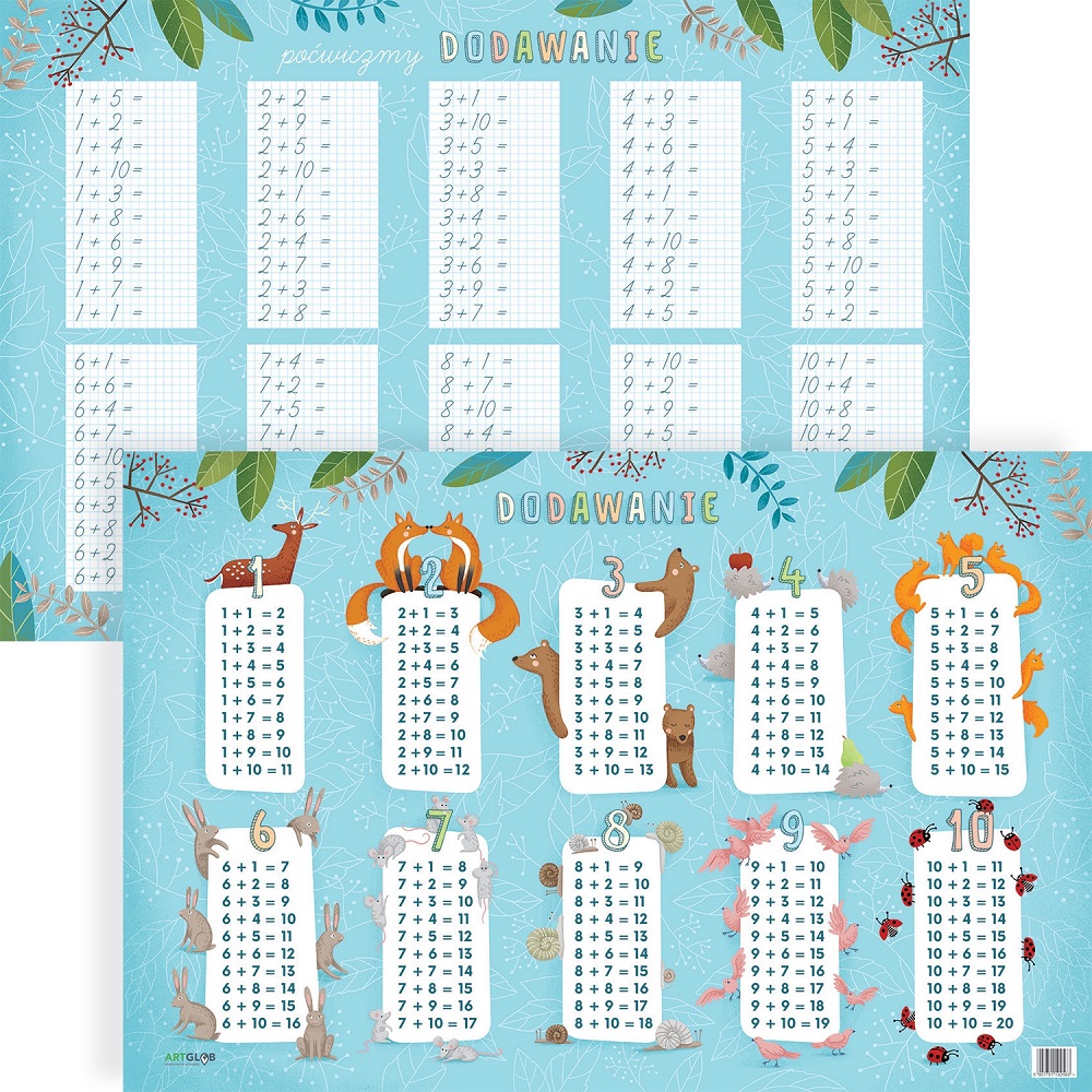 Podkładka edukacyjna dodawanie + pisak GRATIS