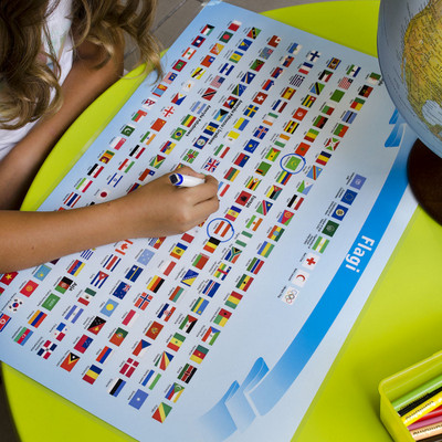 Podkładka na biurko + pisak dwustronna mapa polityczna świata