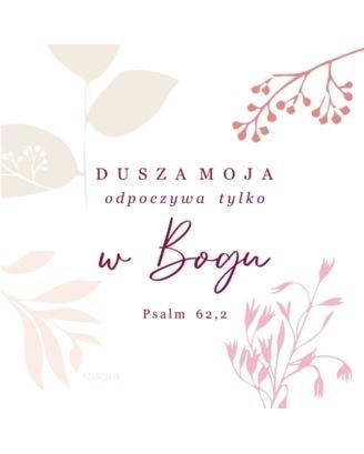 Podstawka korkowa - Dusza moja odpoczywa kwiaty