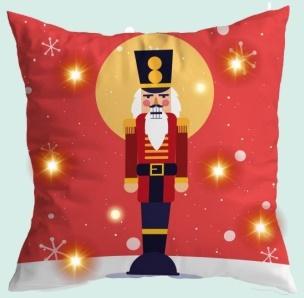 Poduszka ozdobna LED Dziadek do orzechów