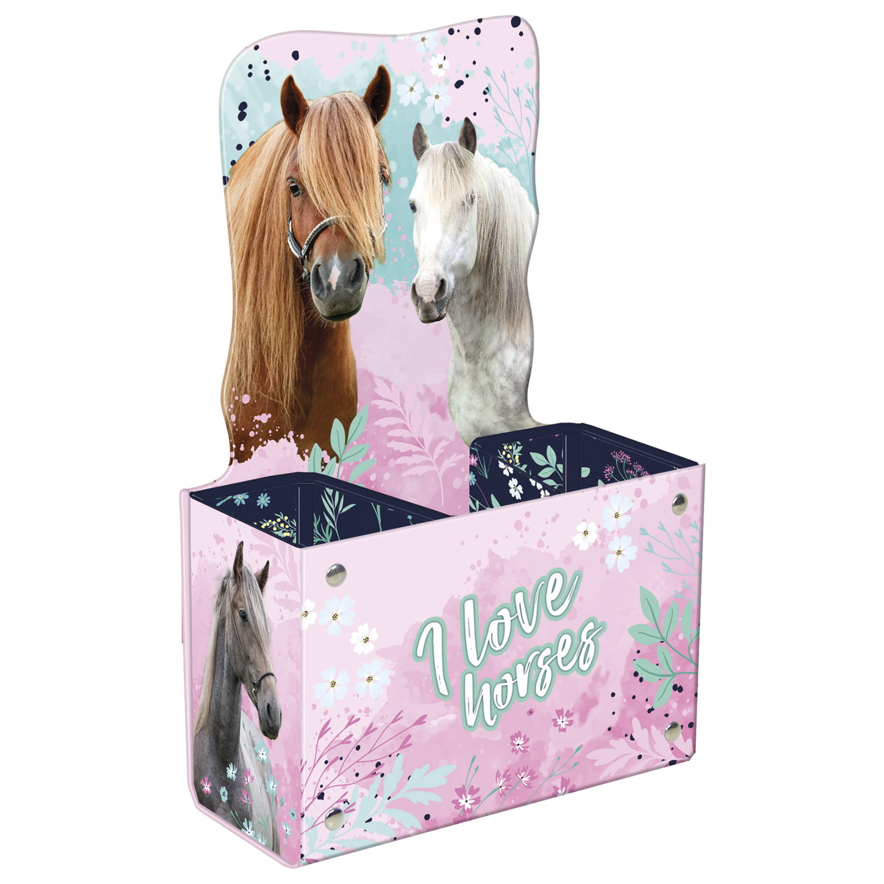 Pojemnik na przybory szkolne Derform konie 23