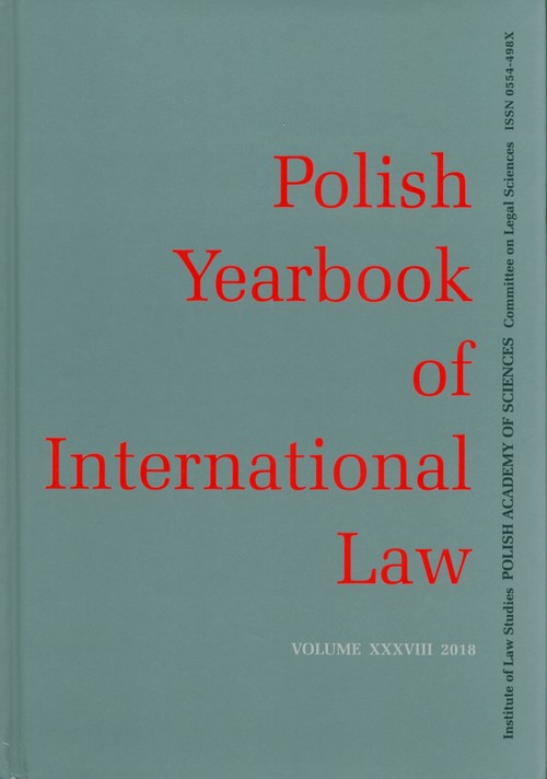 Polish Yearbook of International Law Volume XXXVIII 2018