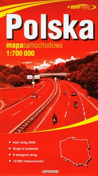 Polska 1:700 000 mapa samochodowa