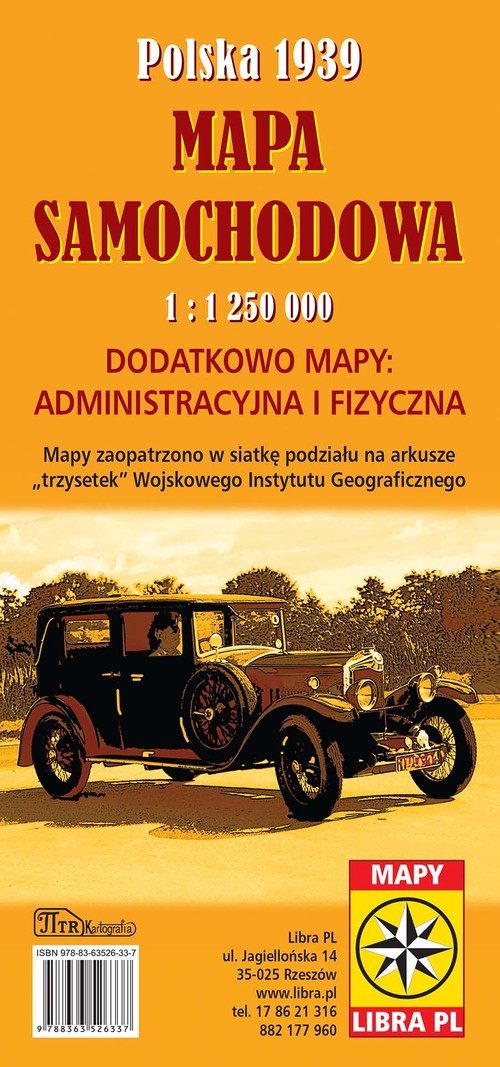 Polska 1939 Mapa samochodowa 1: 1 250 000