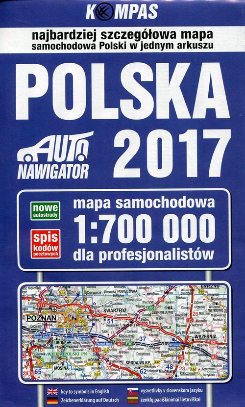 Polska 2017 Mapa samochodowa dla profesjonalistów 1:700 000