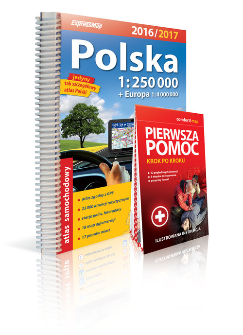 Polska atlas sam 1:250 000+Pierw pom wyd. 2016/2017