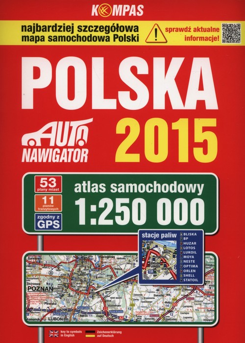 Kompas. Polska 2015. Atlas samochodowy (skala 1:250 000)