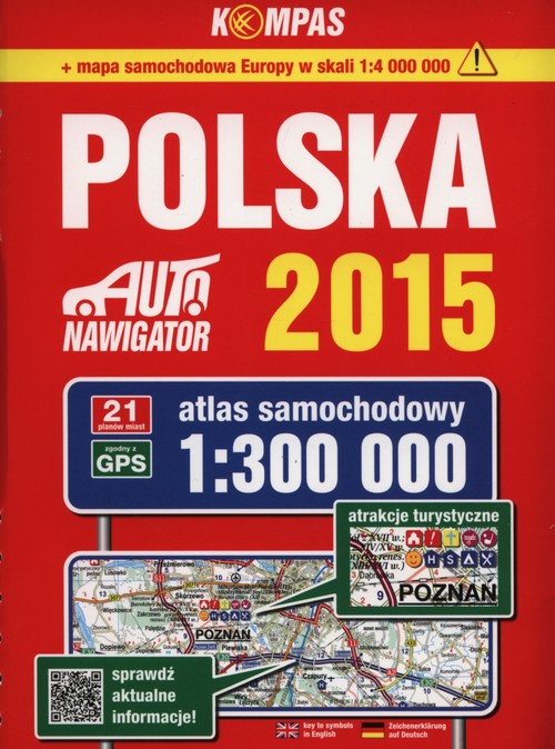 Kompas. Polska 2015. Atlas samochodowy (skala 1:300 000)