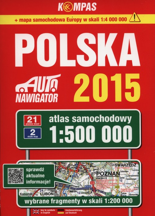 Kompas. Polska 2015. Atlas samochodowy (skala 1:500 000)