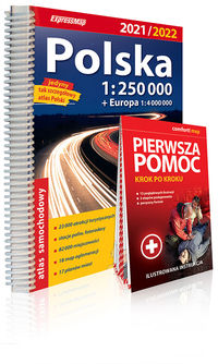 Polska atlas samochodowy + instrukcja pierwszej pomocy 1:250 000
