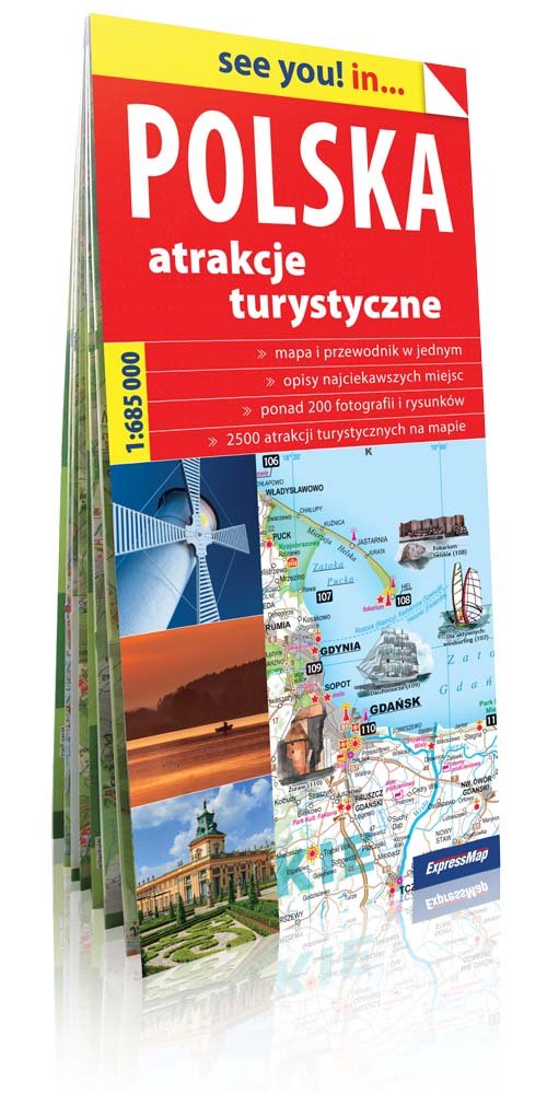 Polska Atrakcje turystyczne Mapa samochodowo-turystyczna 1:685 000
