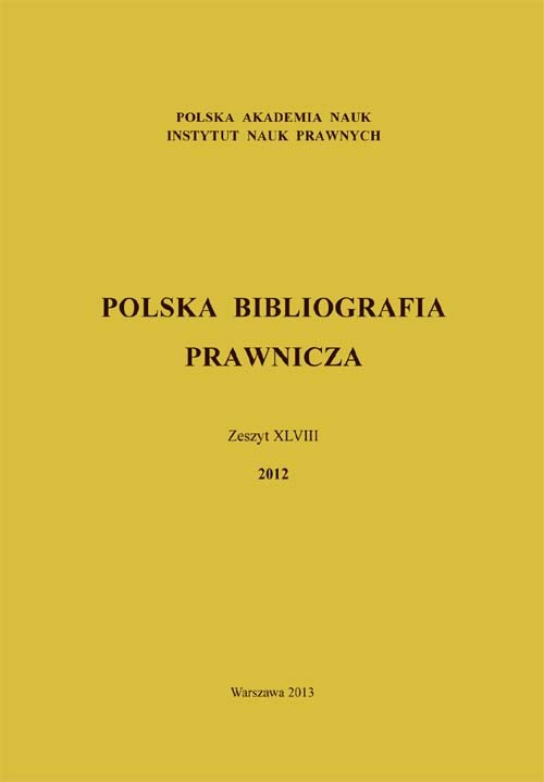 Polska Bibliografia Prawnicza Zeszyt XLVIII