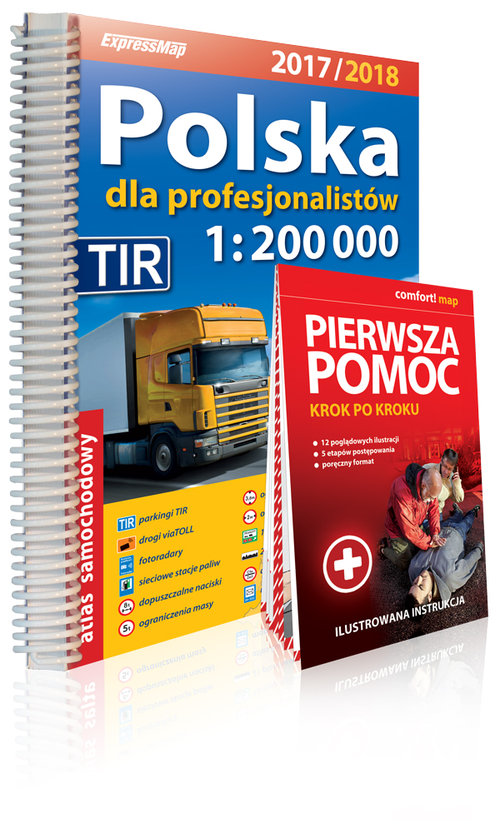 Polska dla profesjonalistów Atlas samochodowy 1:200 000 + Pierwsza pomoc 2017/2018