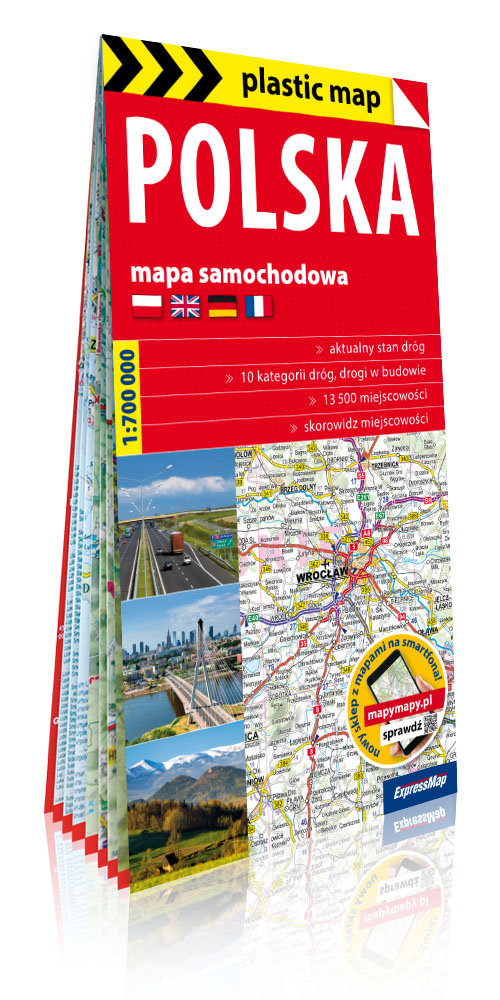 Polska foliowana mapa samochodowa 1:700 000